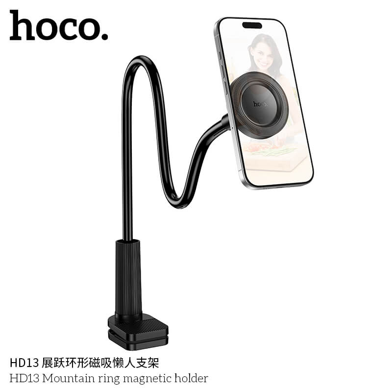 ที่จับโทรศัพท์ HOCO HD13 ชนิดแม่เหล็ก ขายึดแบบหนีบ ปรับได้รอบทิศทาง รองรับมือถือจอ 4.5 - 7 นิ้ว