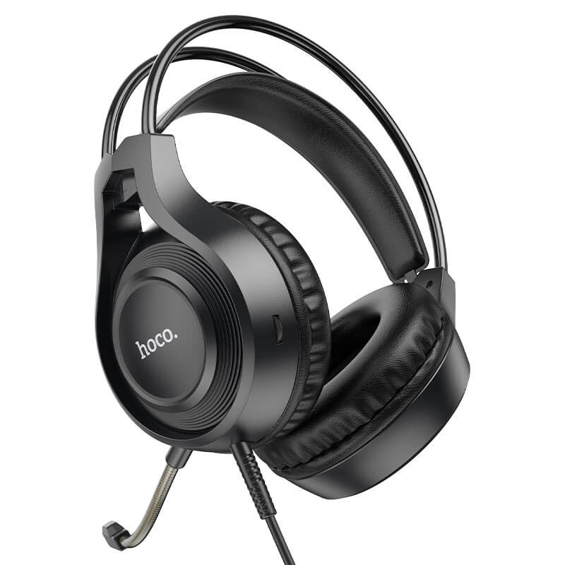 หูฟังเกมมิ่ง HOCO W106 แบบมีสาย AUX 3.5 มม. พร้อมไดร์เวอร์ HI-FI ขนาด 50 มม. และไมโครโฟนตัดเสียงรบกวน HD