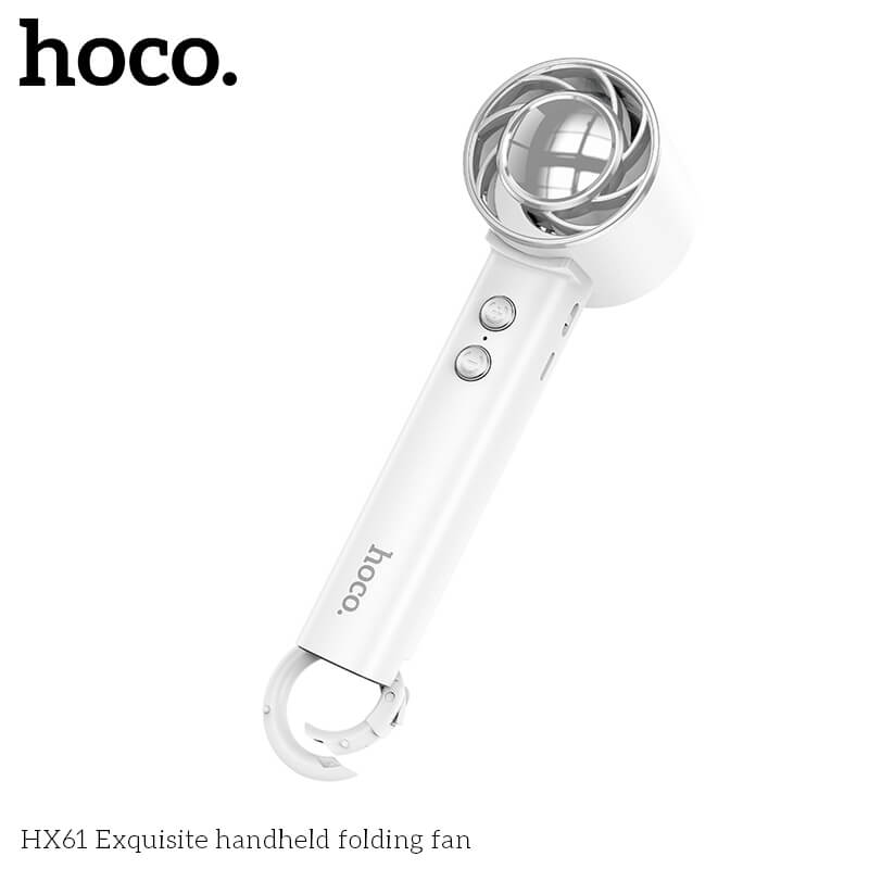 พัดลมพกพา HOCO HX61 ปรับแรงลม 3 ระดับ พับได้ 90&deg; แบตเตอรี่ 1200MAH ใช้งานสูงสุด 4.5 ชั่วโมง