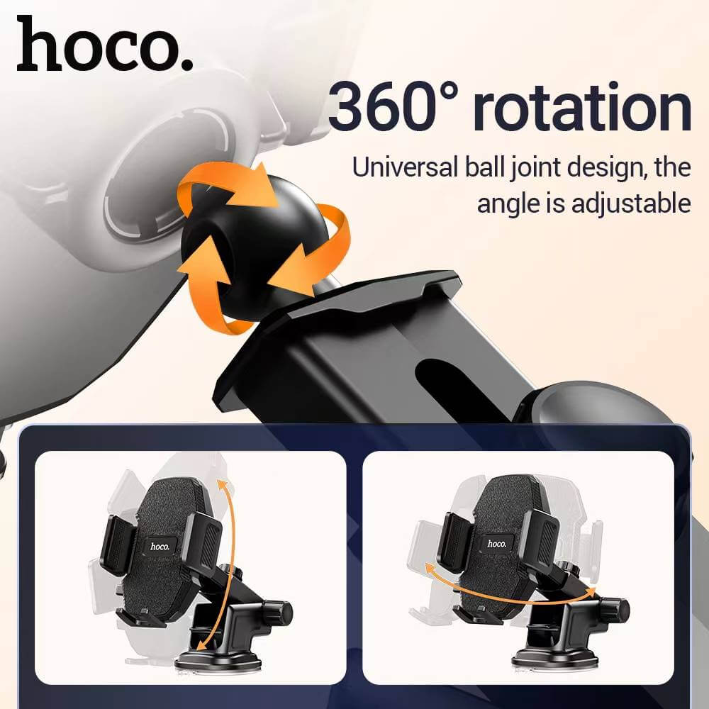 ที่วางโทรศัพท์ในรถยนต์ HOCO HK55 หมุนได้ 360&deg; ติดตั้งบนแดชบอร์ดและกระจกหน้า