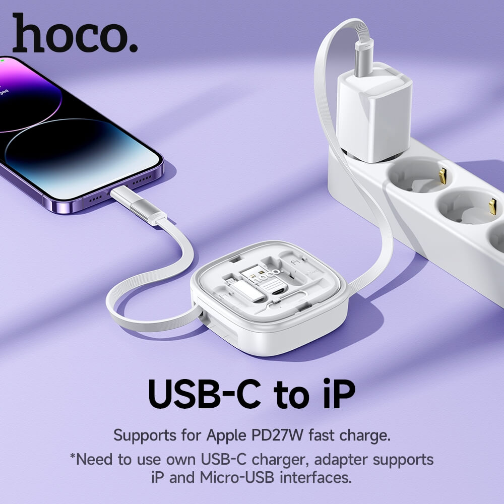 ชุดสายชาร์จเร็ว 6IN1 HOCO U140 สีดำ พร้อมกล่องเก็บ TYPE-C TO TYPE-C จ่ายไฟ 60W และหัวแปลง 3 ชนิด
