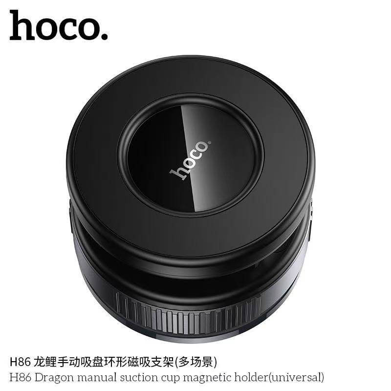 ที่ยึดโทรศัพท์ดูดสุญญากาศ HOCO H86 ยึดแม่เหล็กแบบมือหมุน ไม่ต้องใช้แบตเตอรี่ หมุนได้ 360&deg; พับเก็บได้ สีดำ