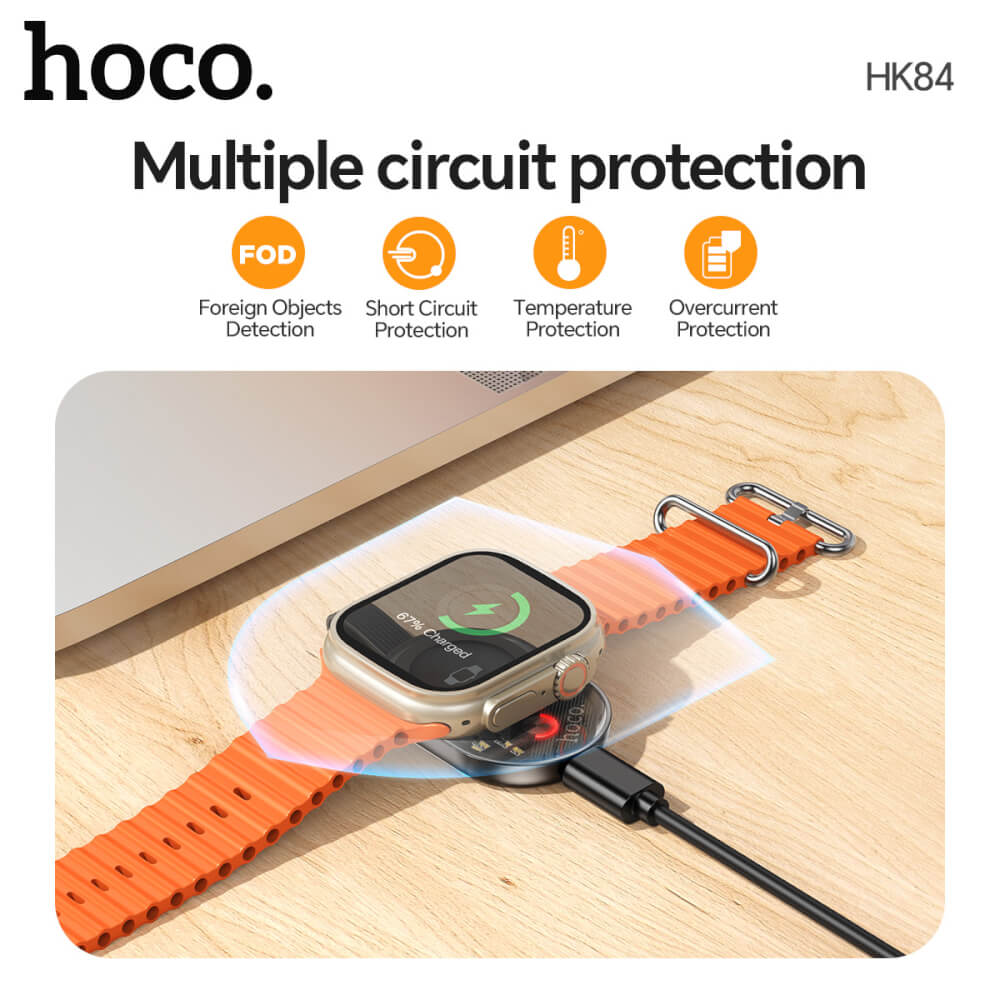แท่นชาร์จนาฬิกาสมาร์ทวอทช์ HOCO HK84 สำหรับ APPLE WATCH 1-10, ULTRA, SE สีขาว