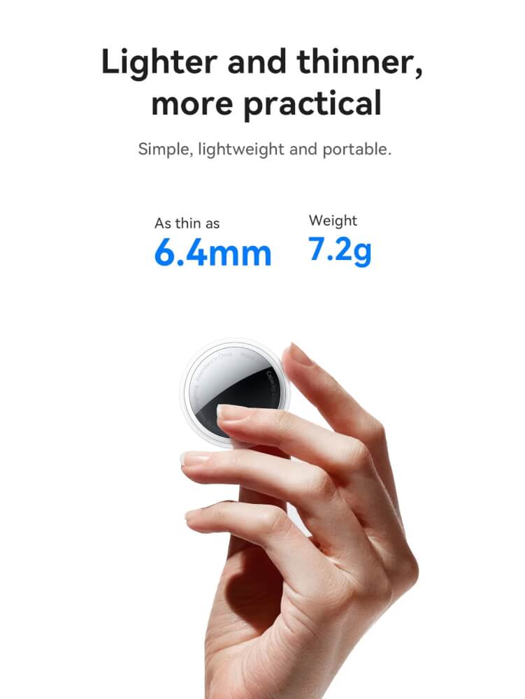 อุปกรณ์ติดตามจีพีเอส HOCO E100 สำหรับ APPLE IOS พร้อมเคสซิลิโคนในตัว สีดำ