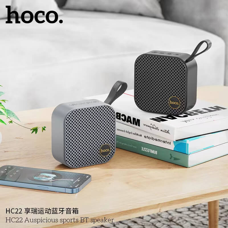 ลำโพงบลูทูธ HOCO HC22 สีดำ รองรับ TWS, TF CARD, AUX 3.5MM, USB FLASHDRIVE