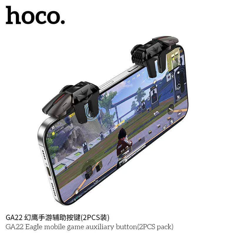 ปุ่มช่วยยิงเกมมือถือ 2 ชิ้น HOCO GA22 รองรับมือถือ 4-7 นิ้ว ช่วยเพิ่มความแม่นยำ เล่นลื่น ยิงไว