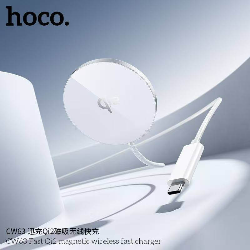 แท่นชาร์จไร้สาย HOCO CW63 มาตรฐาน QI2 WIRELESS ชาร์จเร็วสูงสุด 15W