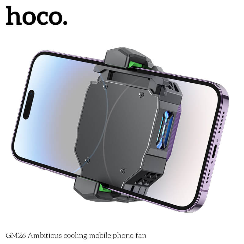 พัดลมระบายความร้อนมือถือ HOCO GM26 มีหน้าจอแสดงอุณหภูมิ ลมแรงเย็นเร็ว -3&deg;C สำหรับมือถือจอ 4.5-7 นิ้ว