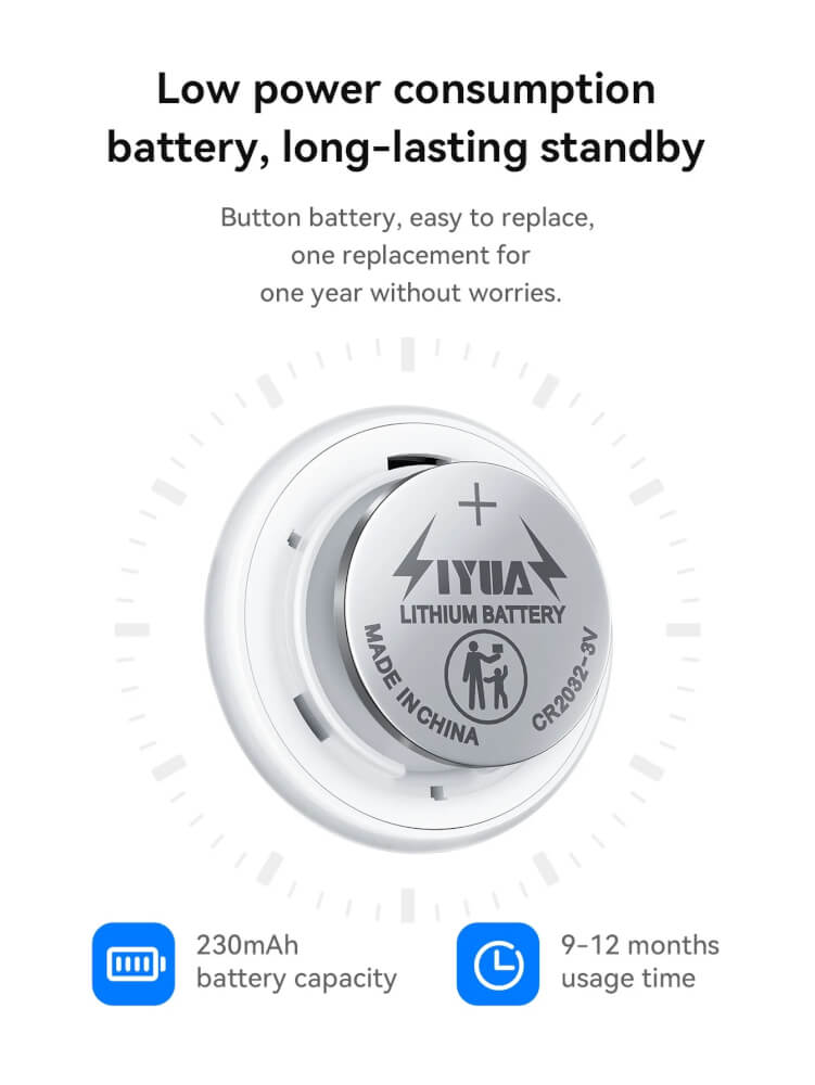 อุปกรณ์ติดตามจีพีเอส HOCO E100 สำหรับ APPLE IOS พร้อมเคสซิลิโคนในตัว สีขาว