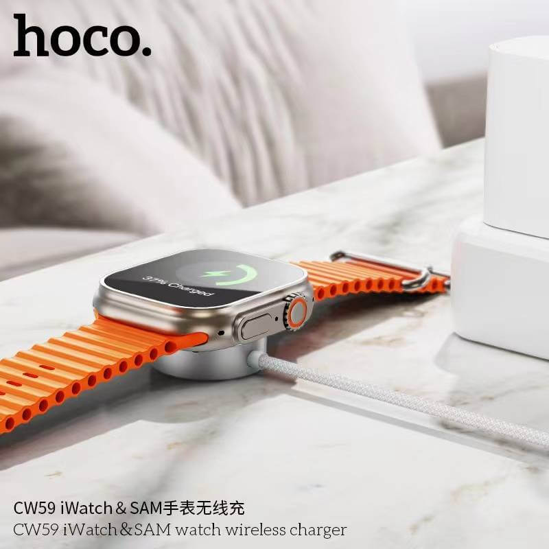 สายชาร์จนาฬิกา HOCO CW59 สีขาว สำหรับ APPLE WATCH & SAMSUNG WATCH จ่ายไฟ 2.5W สายยาว 1.2M_6