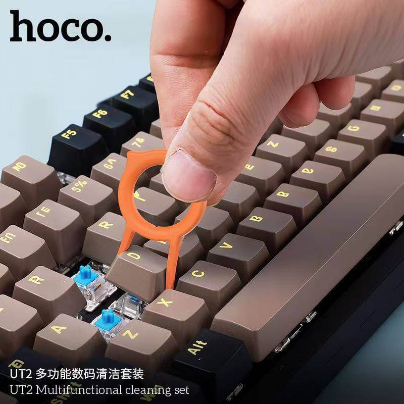 ชุดทำความสะอาดอุปกรณ์ดิจิทัล 10-IN-1 HOCO UT2 เหมาะสำหรับคีย์บอร์ด มือถือ หูฟัง กล้อง สีขาว