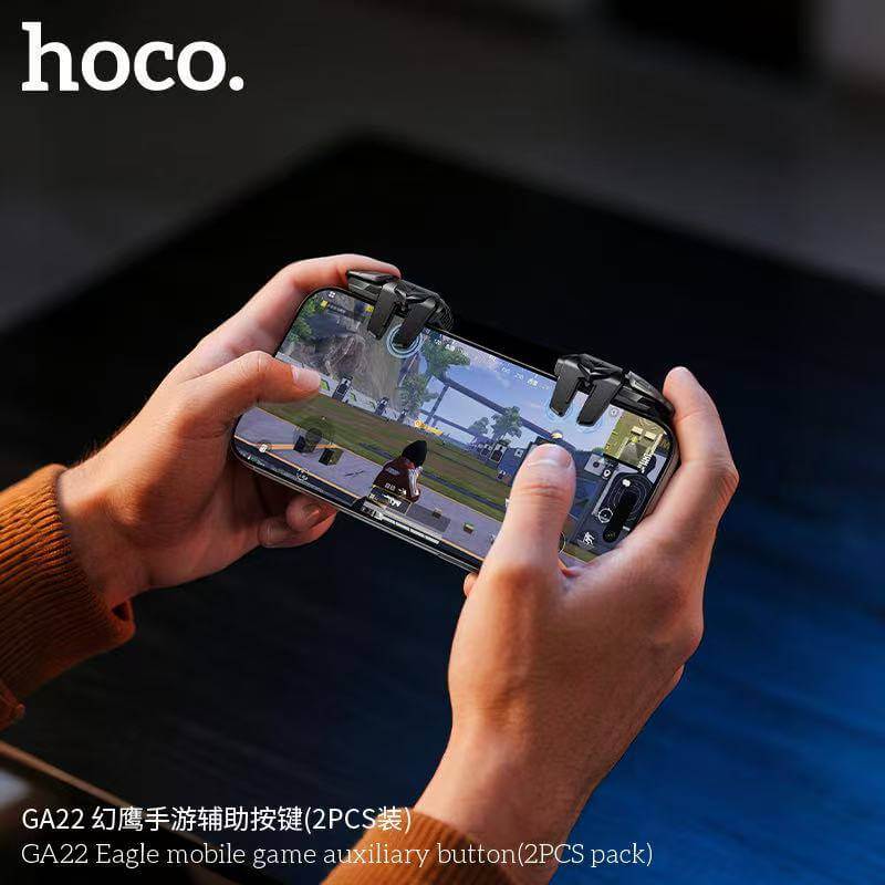 ปุ่มช่วยยิงเกมมือถือ 2 ชิ้น HOCO GA22 รองรับมือถือ 4-7 นิ้ว ช่วยเพิ่มความแม่นยำ เล่นลื่น ยิงไว