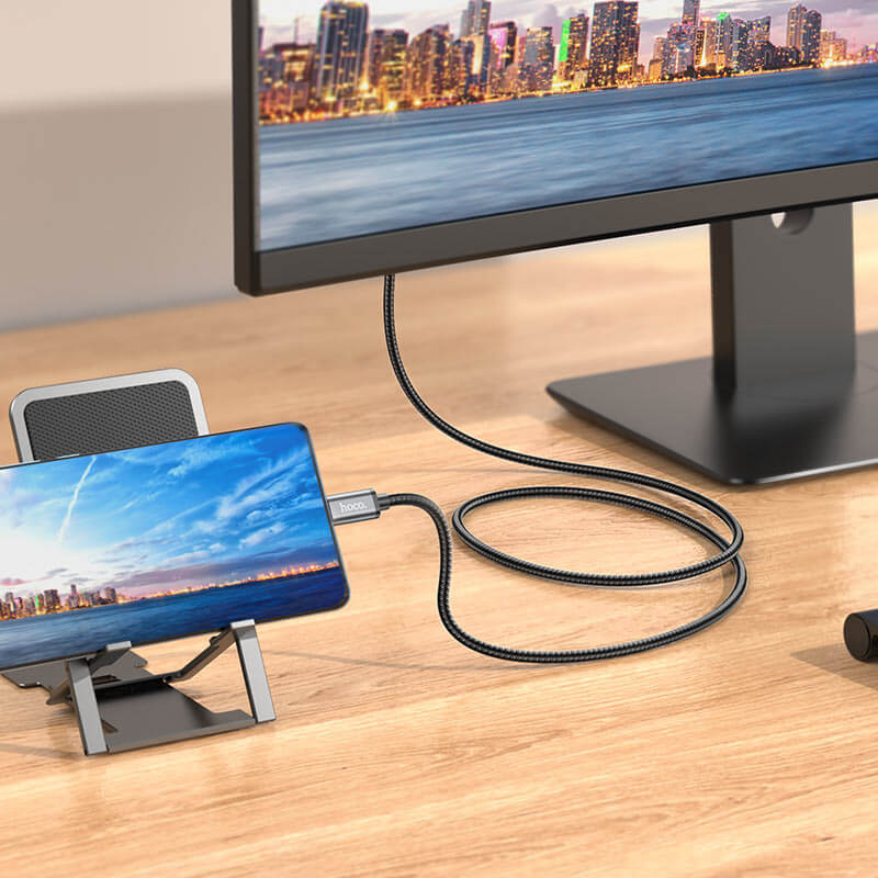 สายเคเบิล TYPE-C TO HDMI HOCO UA27 รองรับความละเอียด 4K ULTRA HD 30HZ ความยาว 2 เมตร สำหรับฟังก์ชั่น SCREEN MIRRORING