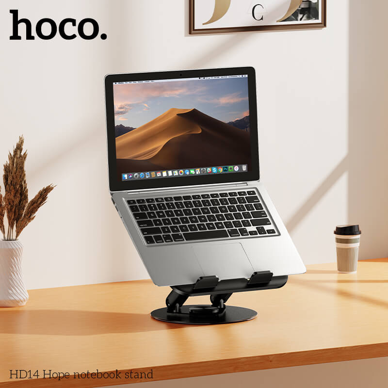 แท่นวางโน้ตบุ๊ก HOCO HD14 หมุนได้ 360&deg; ปรับระดับได้ 2 แกน รองรับขนาดสูงสุด 16 นิ้ว