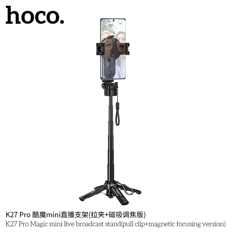 ขาตั้งมือถือ 3IN1 HOCO K27 PRO ระบบยึดแม่เหล็ก พร้อมรีโมทบลูทูธ หมุน 360&deg;
