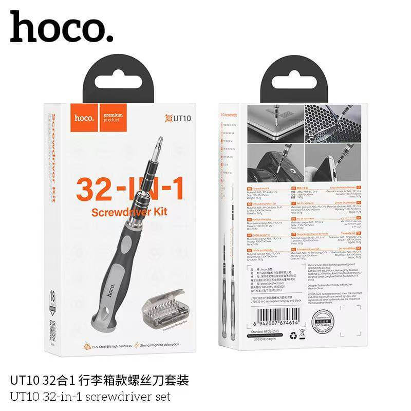 ชุดไขควงอเนกประสงค์ 32-IN-1 HOCO UT10 ครบจบในชุดเดียว พร้อมก้านต่อหัวเล็ก สำหรับอุปกรณ์อิเล็กทรอนิกส์