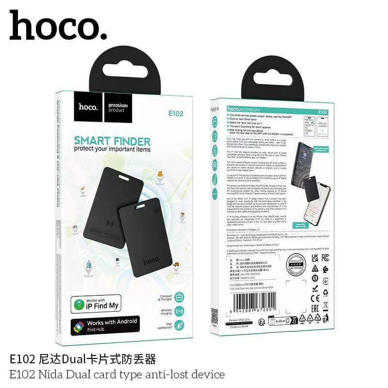 อุปกรณ์ติดตามจีพีเอส HOCO E102 รองรับทั้ง IOS และ ANDROID, บางเฉียบ 2 มม., ชาร์จไร้สาย, กันน้ำระดับ IP68