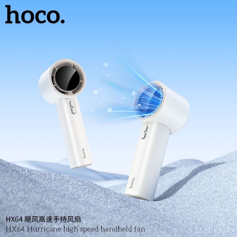 พัดลมพกพา HOCO HX64 แรงลมเทอร์โบ ปรับได้ 100 ระดับ หน้าจอดิจิทัล แบตเตอรี่ 3600MAH ใช้งานสูงสุด 7 ชั่วโมง