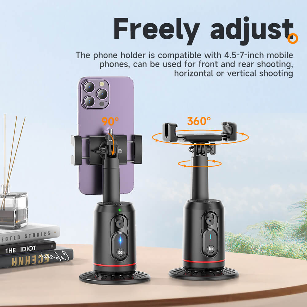 ขาตั้งมือถือ HOCO K23 AI SMART TRACKING หมุนได้ 360&deg; ติดตามใบหน้าอัตโนมัติ รีโมท BLUETOOTH 5.2 ควบคุมด้วยท่าทาง และฐานยึดขนาด 1/4 นิ้ว
