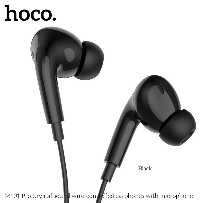 หูฟัง HOCO M101 PRO สาย AUX 3.5MM สีดำ ไมโครโฟนในตัว พร้อมปุ่มคอนโทรล