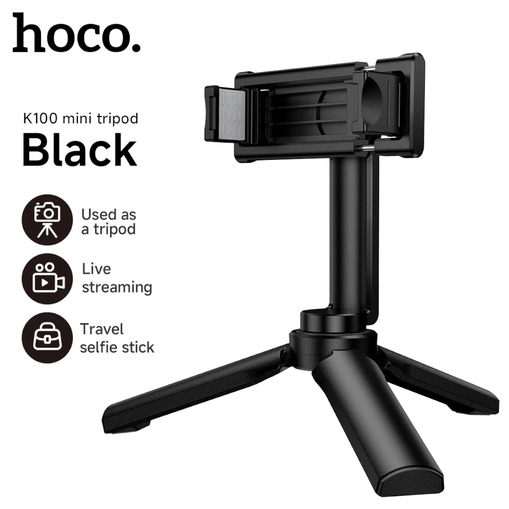 ขาตั้งมือถือ 3IN1 HOCO K100 พร้อมเกลียว 1/4 นิ้ว ที่หนีบถอดแยกได้ รองรับมือถือ กล้องแอคชั่น ไฟเสริม