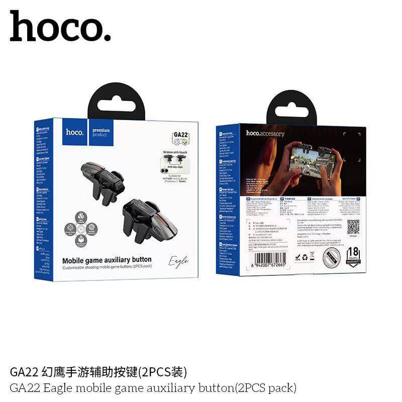 ปุ่มช่วยยิงเกมมือถือ 2 ชิ้น HOCO GA22 รองรับมือถือ 4-7 นิ้ว ช่วยเพิ่มความแม่นยำ เล่นลื่น ยิงไว