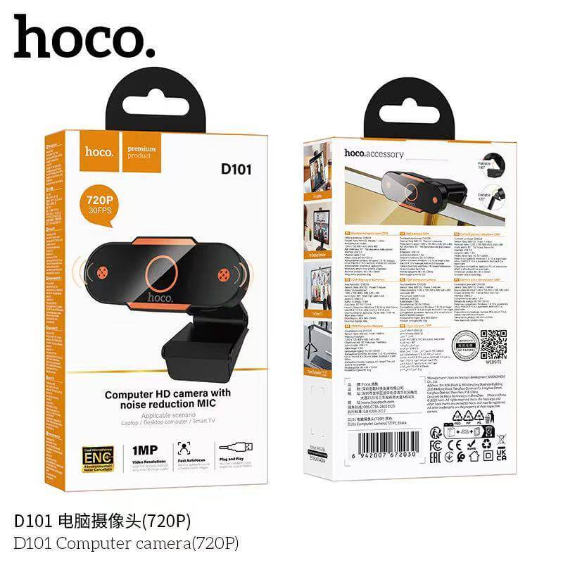 กล้องเว็บแคม HD 720P 1MP HOCO D101 ไมโครโฟนตัดเสียงรบกวน ENC 30FPS