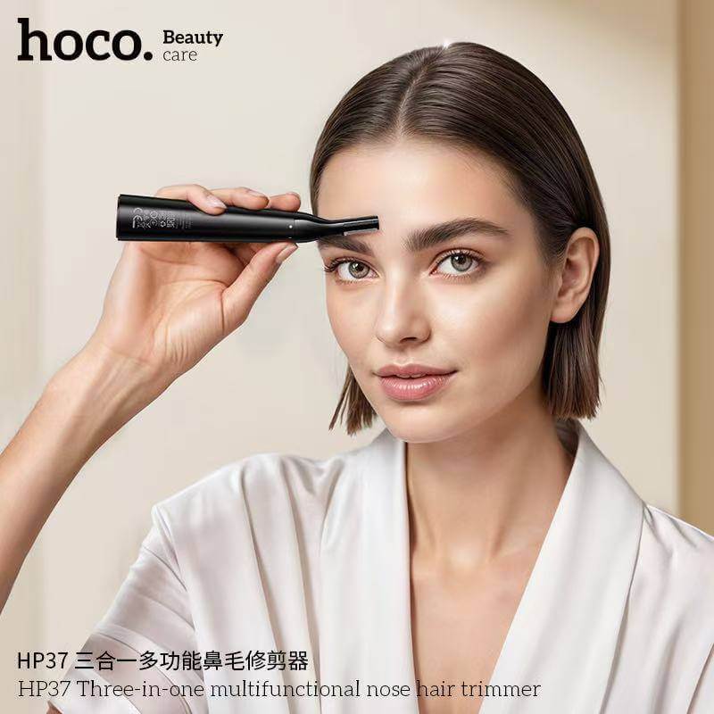เครื่องโกนไฟฟ้า 3-IN-1 HOCO HP37 พร้อมหัวเปลี่ยน 3 แบบ ตัดขนจมูก / กันคิ้ว / โกนขน ชาร์จไฟได้