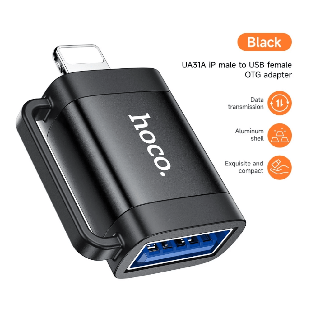 อะแดปเตอร์ LIGHTNING TO USB HOCO UA31A รองรับ OTG ความเร็ว 480MBPS สำหรับ IPHONE 6-14 & IPAD