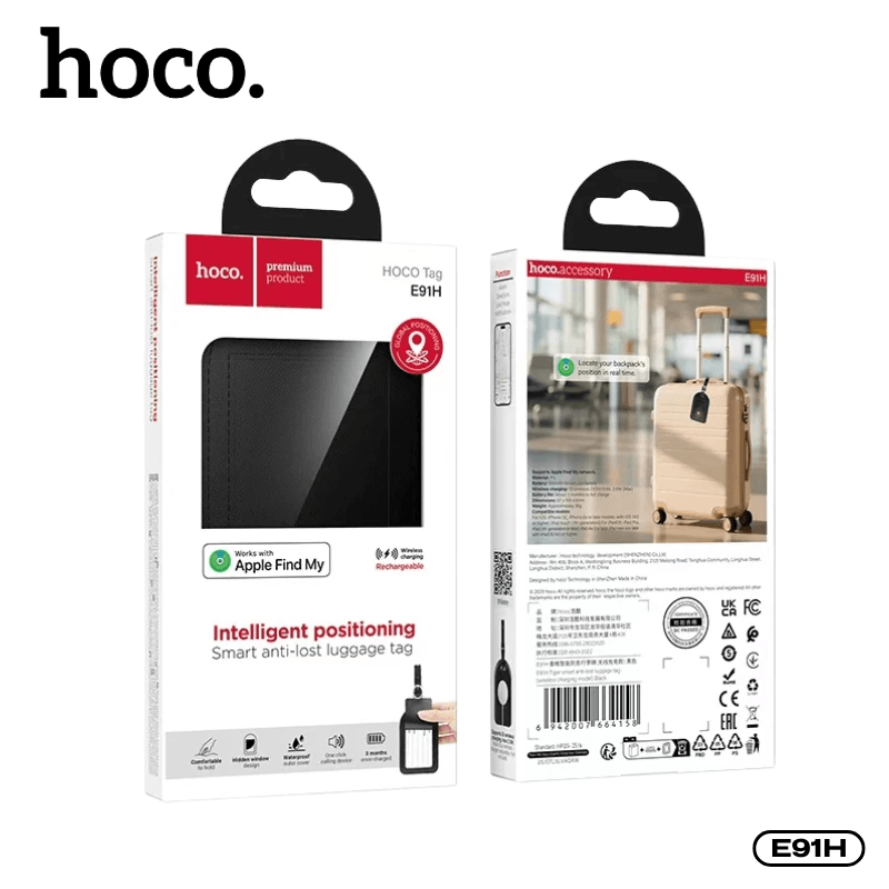 ป้ายติดกระเป๋าเดินทาง GPS HOCO E91H รองรับ APPLE IOS ป้องกันหาย ติดตามตำแหน่งทั่วโลก