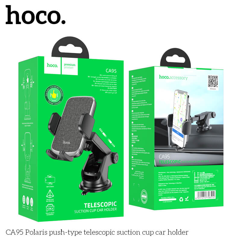 ที่ตั้งโทรศัพท์ในรถยนต์ HOCO CA95 ติดกระจกและคอนโซล ปรับมุมมองได้ 360&deg; CAR HOLDER