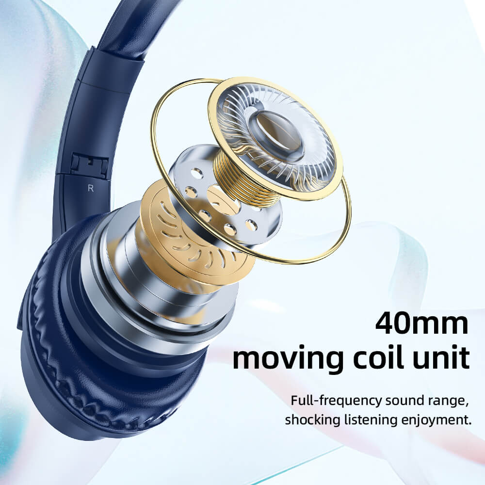 หูฟังไร้สาย HOCO W40 สีดำ พับเก็บได้ รองรับ AUX 3.5MM / TF CARD