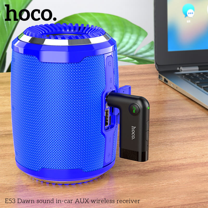 อุปกรณ์รับสัญญาณบลูทูธ HOCO E53 แปลงพอร์ต AUX 3.5MM สำหรับใช้งานในรถยนต์ รองรับการโทรสาย