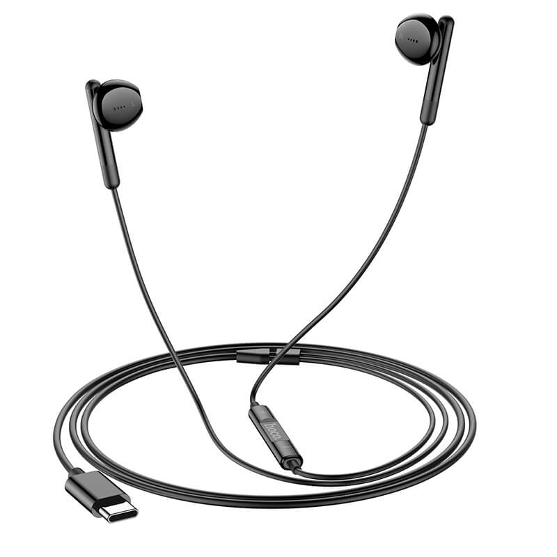 หูฟัง HOCO M93 สาย USB-C สีดำ ไมโครโฟนในตัว พร้อมปุ่มคอนโทรล