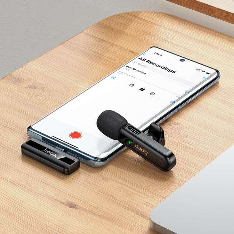 ไมโครโฟนไร้สาย HOCO L20 TYPE-C รับเสียง HD 360&deg; ระบบลดเสียงรบกวน สำหรับ ANDROID & IPHONE 15-17