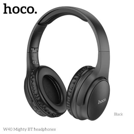 หูฟังไร้สาย HOCO W40 สีดำ พับเก็บได้ รองรับ AUX 3.5MM / TF CARD_0