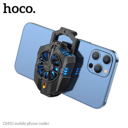 พัดลมระบายความร้อนมือถือ HOCO GM10 รองรับขนาดจอ 4.5-7 นิ้ว สีดำ_0