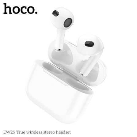 หูฟังไร้สาย TWS HOCO EW26 ไมโครโฟนในตัว BT 5.3 แบตเตอรี่ 4 ชม. สีขาว_0