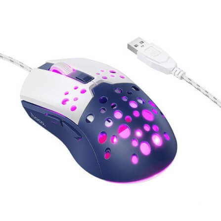 เมาส์เกมมิ่ง HOCO GM51 ปรับ DPI 4 ระดับ สูงสุด 3600 สายยาว 1.5M สีน้ำเงิน_0