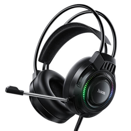 หูฟังเกมมิ่ง HOCO HK85 ดอกลำโพง 40MM ไมโครโฟน HD ถอดออกได้ แต่งไฟ RGB ...
