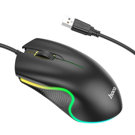 เมาส์เกมมิ่ง HOCO GM19 แต่งไฟ RGB LUMINOUS สาย USB ยาว 1.4 เมตร DPI 1000_0