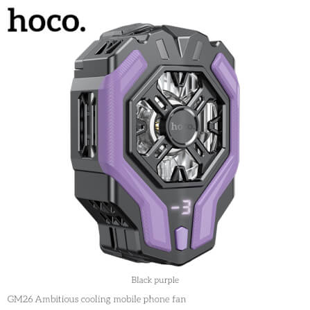 พัดลมระบายความร้อนมือถือ HOCO GM26 มีหน้าจอแสดงอุณหภูมิ ลมแรงเย็นเร็ว -3°C สำหรับมือถือจอ 4.5-7 นิ้ว_1