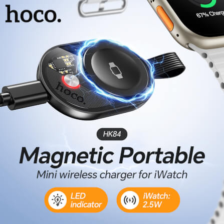 แท่นชาร์จนาฬิกาสมาร์ทวอทช์ HOCO HK84 สำหรับ APPLE WATCH 1-10, ULTRA, SE สีขาว_1