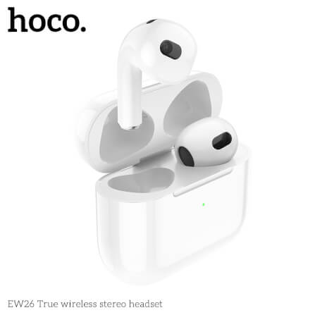 หูฟังไร้สาย TWS HOCO EW26 ไมโครโฟนในตัว BT 5.3 แบตเตอรี่ 4 ชม. สีขาว_1