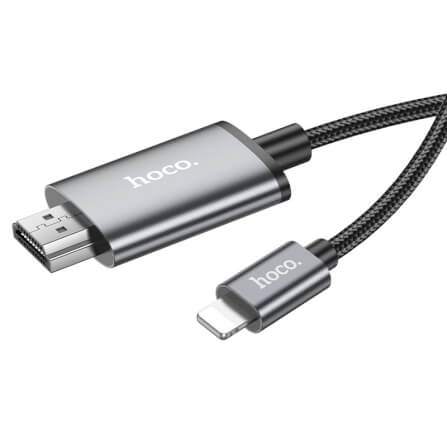 สายเคเบิล LIGHTNING TO HDMI HOCO UA27 รองรับความละเอียด 1080P 60HZ FULL HD ความยาว 2 เมตร สำหรับฟังก์ชั่น SCREEN MIRRORING_1