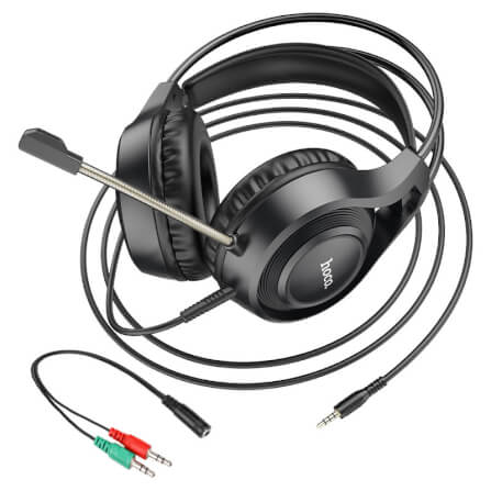 หูฟังเกมมิ่ง HOCO W106 แบบมีสาย AUX 3.5 มม. พร้อมไดร์เวอร์ HI-FI ขนาด 50 มม. และไมโครโฟนตัดเสียงรบกวน HD_1