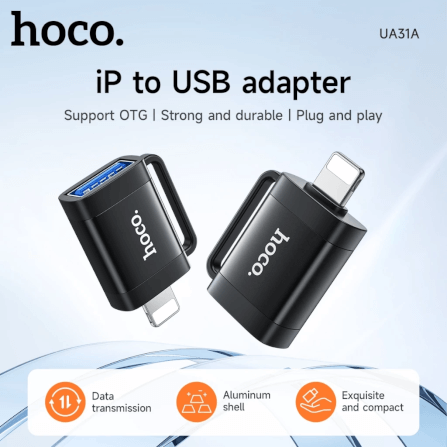 อะแดปเตอร์ LIGHTNING TO USB HOCO UA31A รองรับ OTG ความเร็ว 480MBPS สำหรับ IPHONE 6-14 & IPAD_1