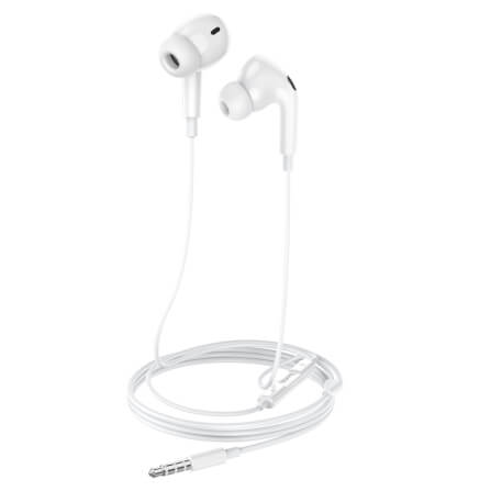 หูฟัง HOCO M101 PRO สาย AUX 3.5MM สีขาว ไมโครโฟนในตัว พร้อมปุ่มคอนโทรล_1