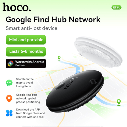 อุปกรณ์ติดตามจีพีเอส HOCO E93A สำหรับ ANDROID รองรับ GOOGLE FIND MY DEVICE สีขาว_1
