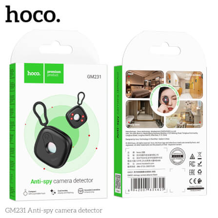 เครื่องตรวจจับกล้องอินฟาเรด HOCO GM231 ป้องกันการแอบถ่าย เพิ่มความปลอดภัย ตรวจจับระยะ 5 เมตร สีดำ_10
